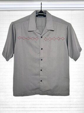 Vintage Men's Camp Shirt with hand stitched embroidery